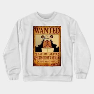 Bartholomew Kuma Wanted Poster Crewneck Sweatshirt